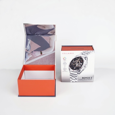 ล็อกโก้ตามสั่ง พิมพ์ UV Coating Matt Lamination ราคาตารางที่แข็งแกร่ง Packaging Flip Box กล่องบรรจุของขวัญแม่เหล็ก