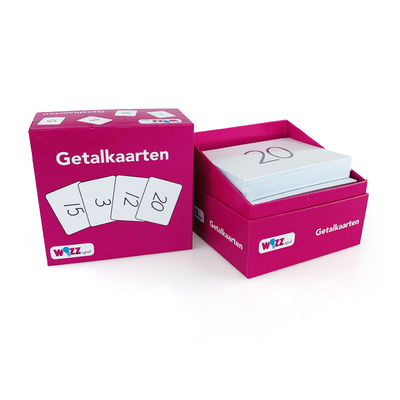 การ์ดเกมสนุกเล่นยอดนิยมแบบกำหนดเอง AR Number Flash Cards พร้อมบรรจุภัณฑ์กล่องกระดาษแบบกำหนดเองสำหรับการเล่นไพ่