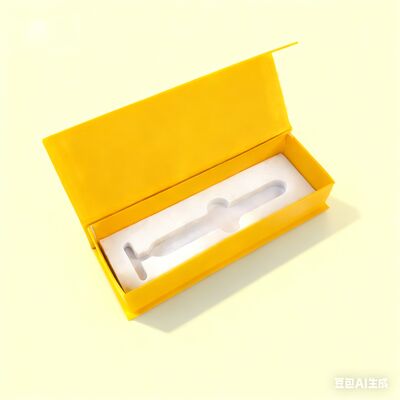 กล่องของขวัญที่ปิดด้วยแม่เหล็กสีเหลืองแบบกําหนดเองกล่องบรรจุสินค้าความงาม